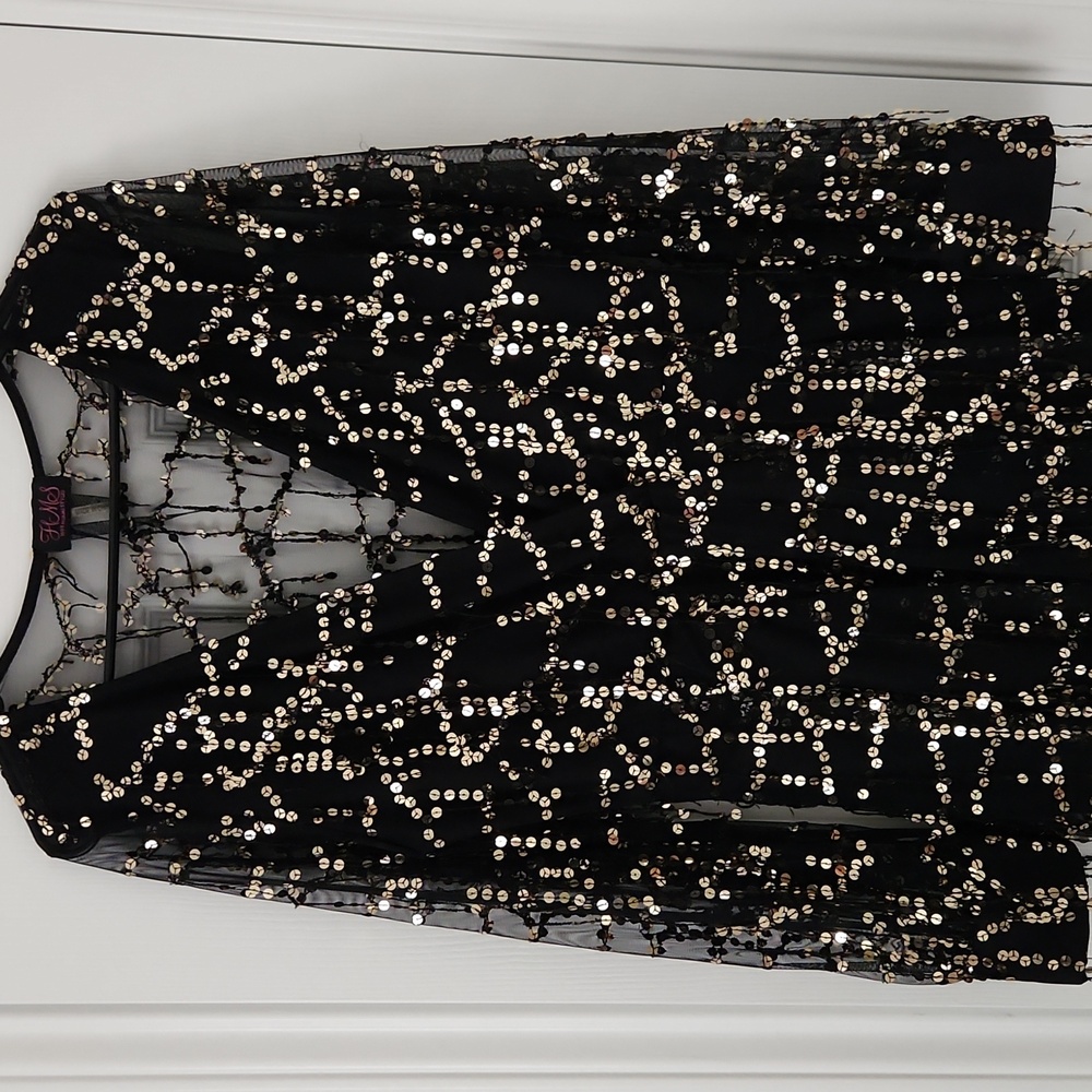 Black & Gold Sequin Embellished Romper